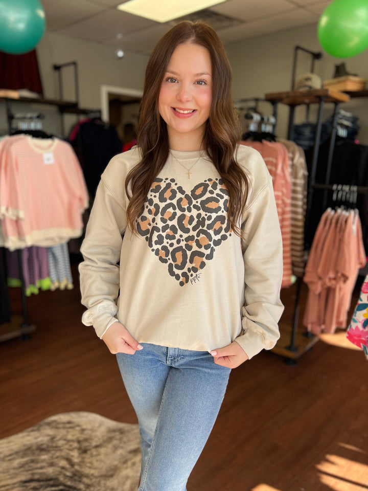 Leopard Heart Sweatshirt