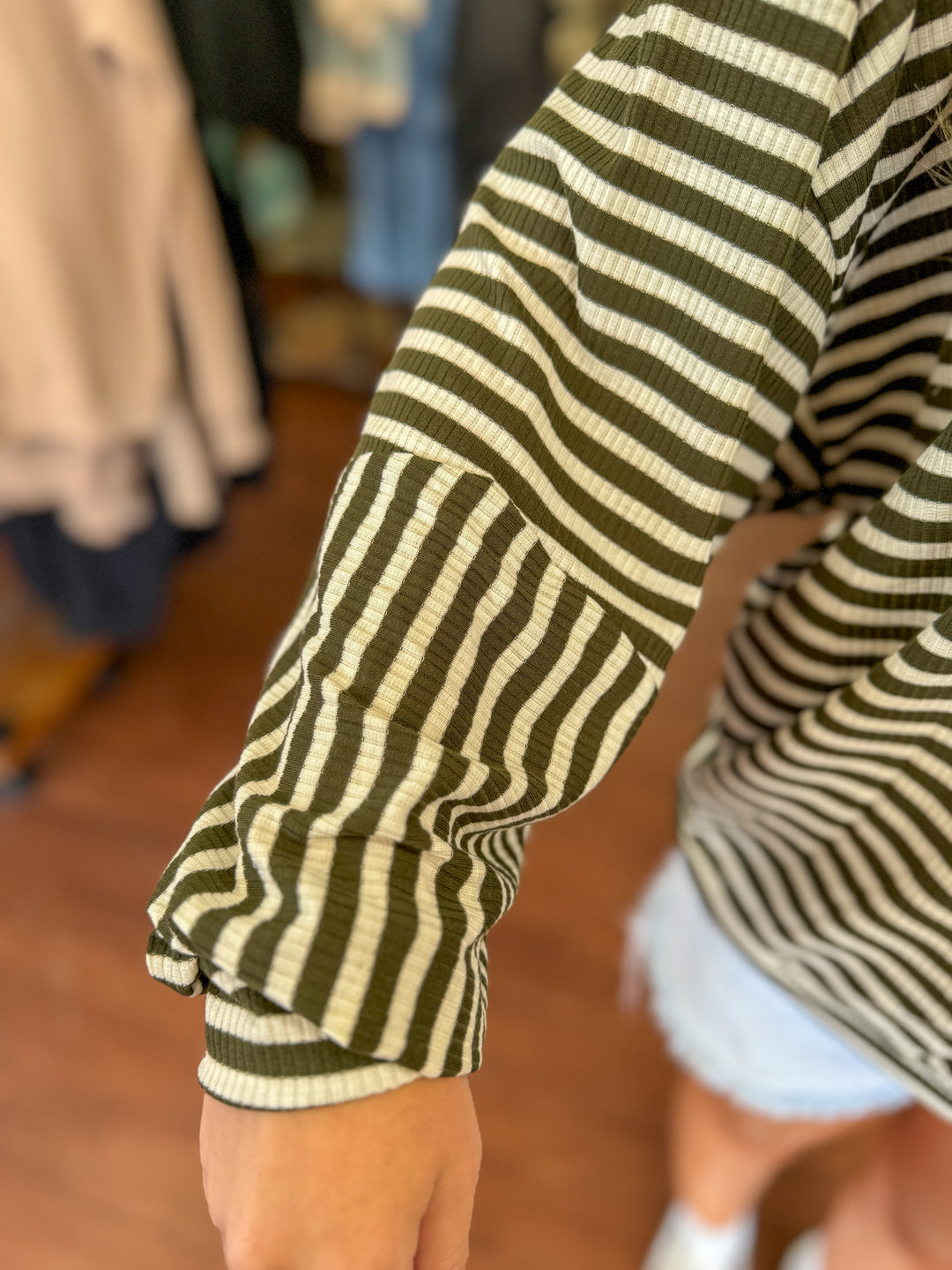 Kinley Olive Striped Top