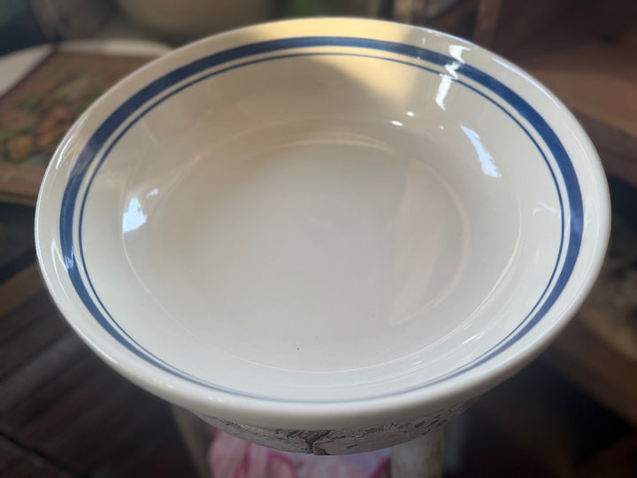 Vintage Roseville Blue Stripe Friendship
Pottery Bowl