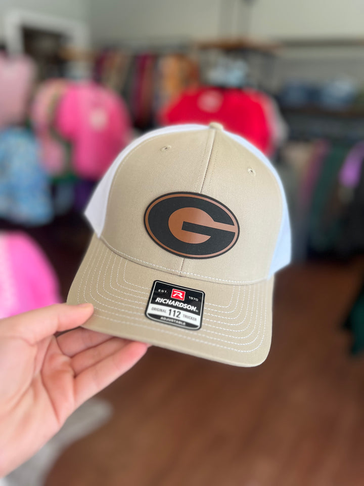Georgia G Brown Leather Patch Hat (Richardson 112)
