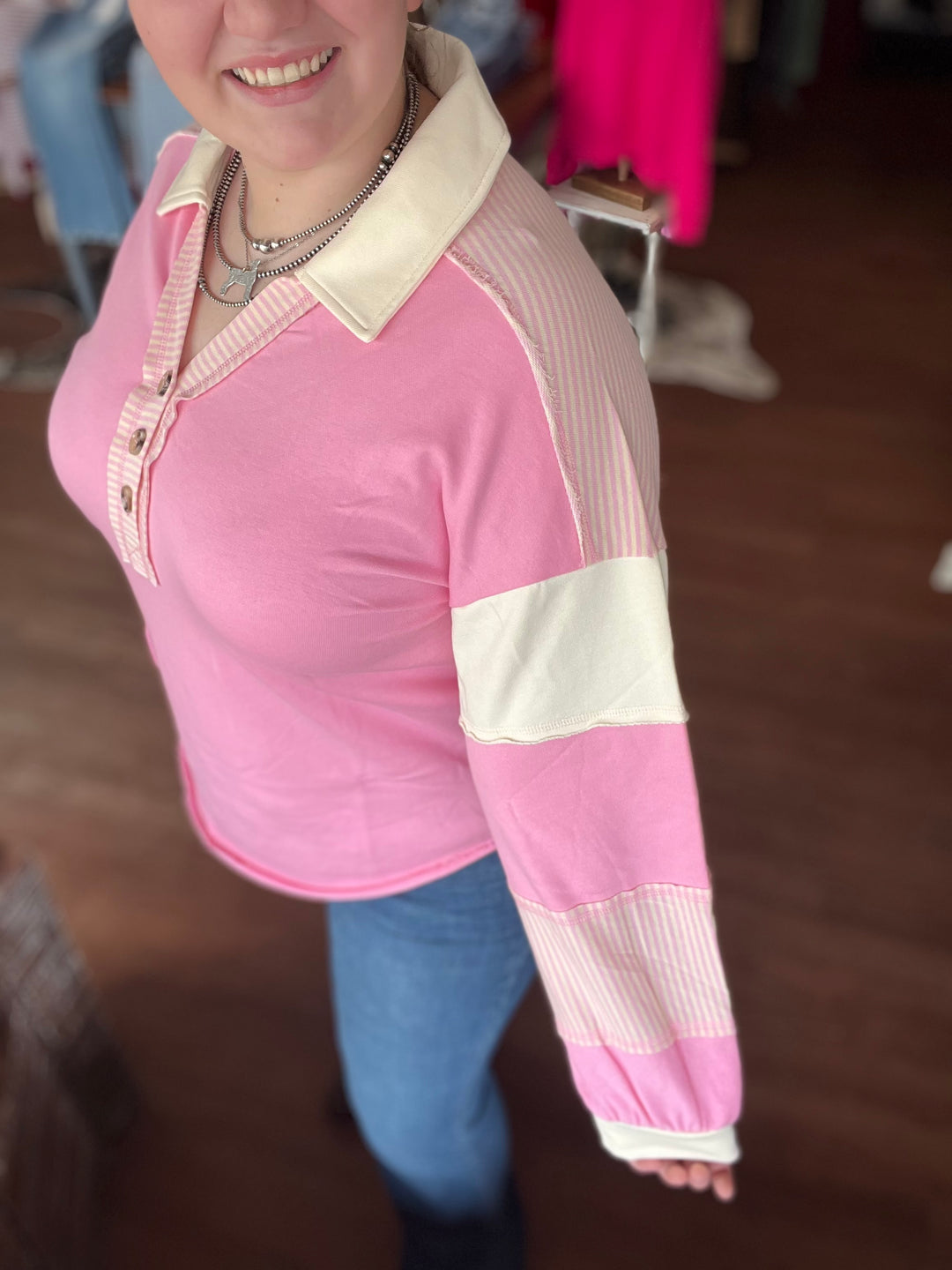 Color Block Oversized Casual Knit Top