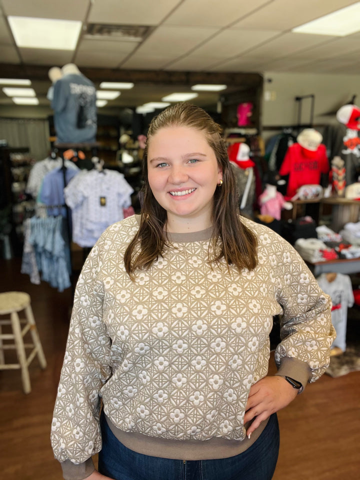 Floral Knit Sweatshirt