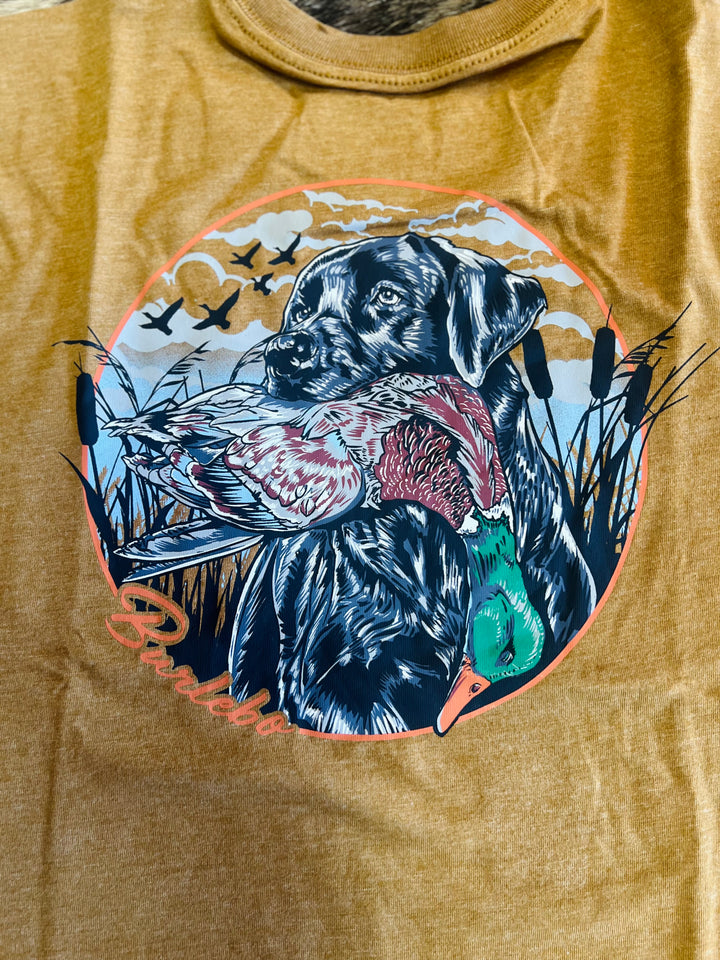 Burlebo Adult SS Tee - Duck Dog - Light Brown
