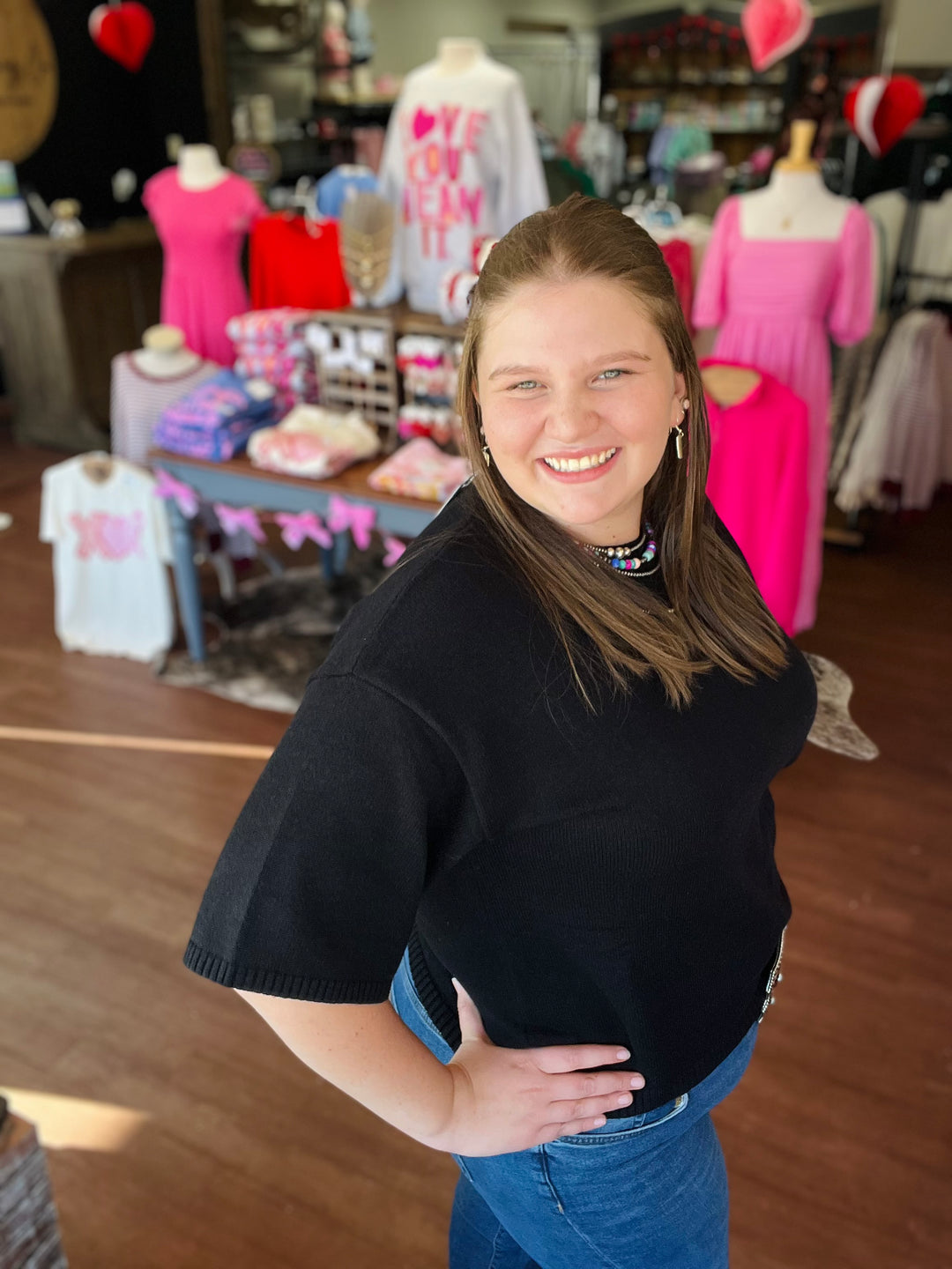 Short Sleeve Relaxed Sweater Top