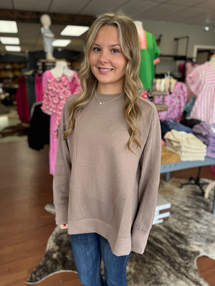 Side Slit Scuba Sweatshirt