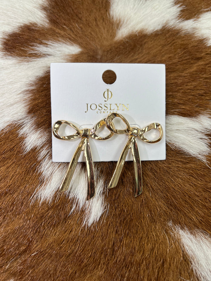 BOW MOVABLE STUD EARRINGS