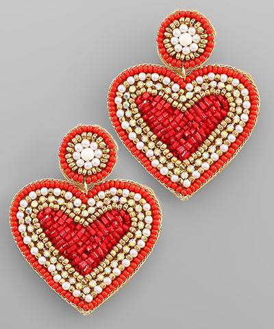 Heart Bead Earrings