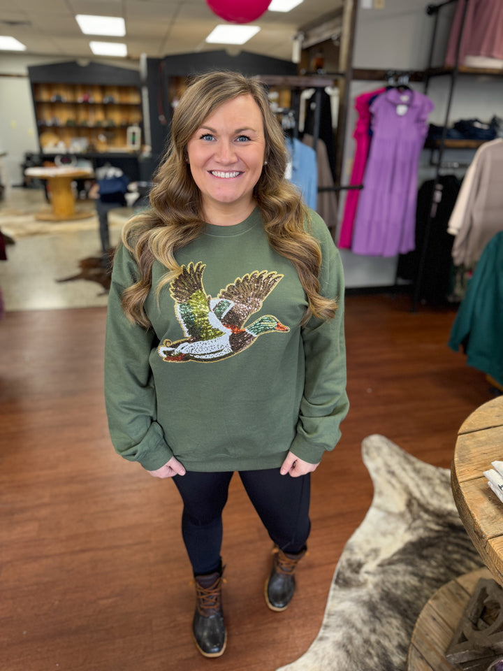 Sequin Duck Patch Custom Sweatshirt