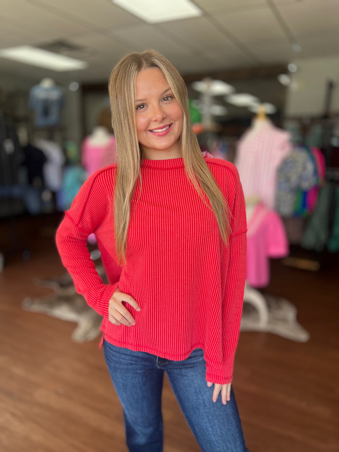 Carrie Ribbed Long Sleeve Top