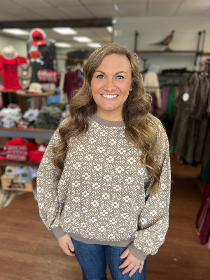 Floral Knit Sweatshirt