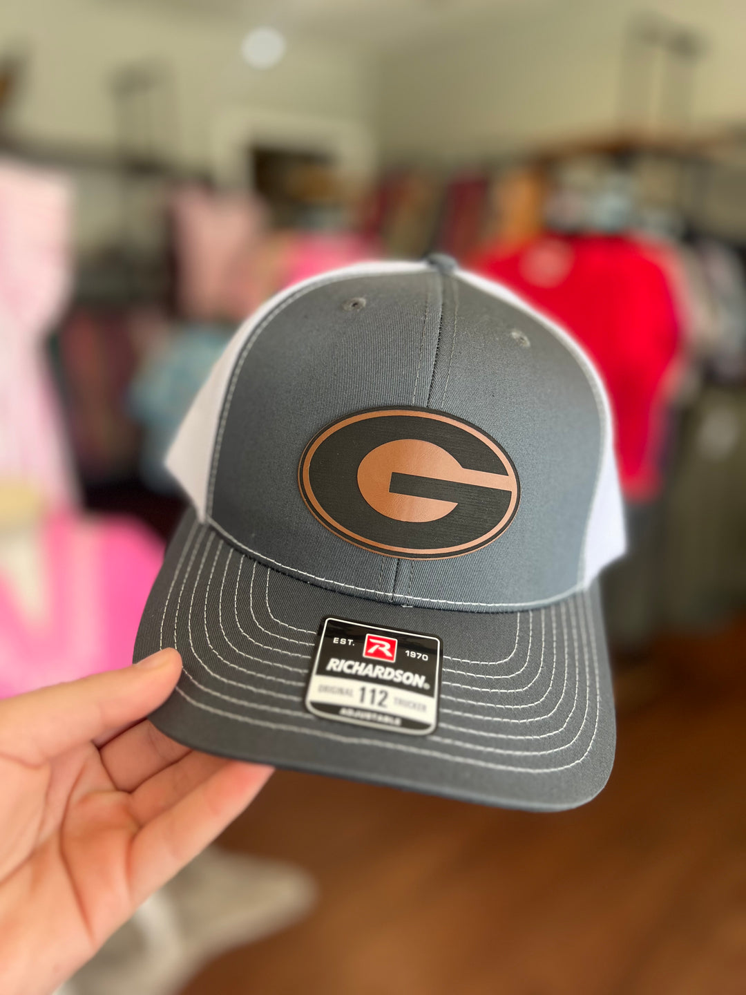 Georgia G Brown Leather Patch Hat (Richardson 112)