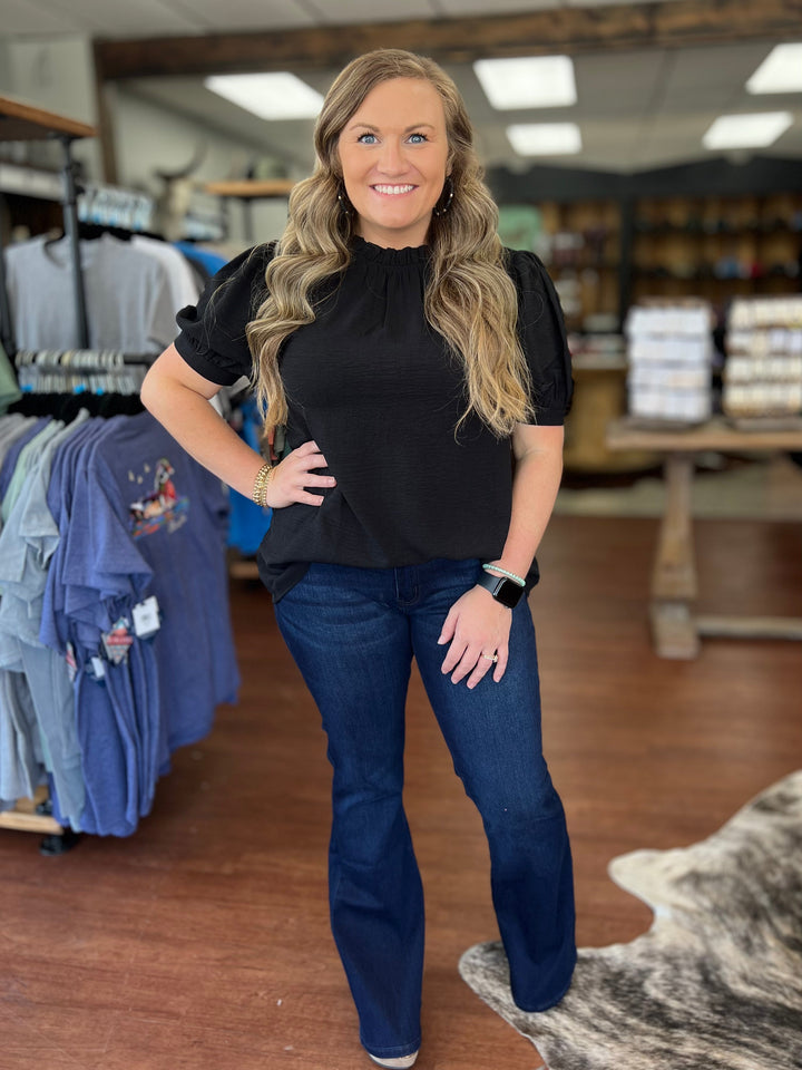 Marlie Mid-Rise Kancan Dark Bootcut Jeans