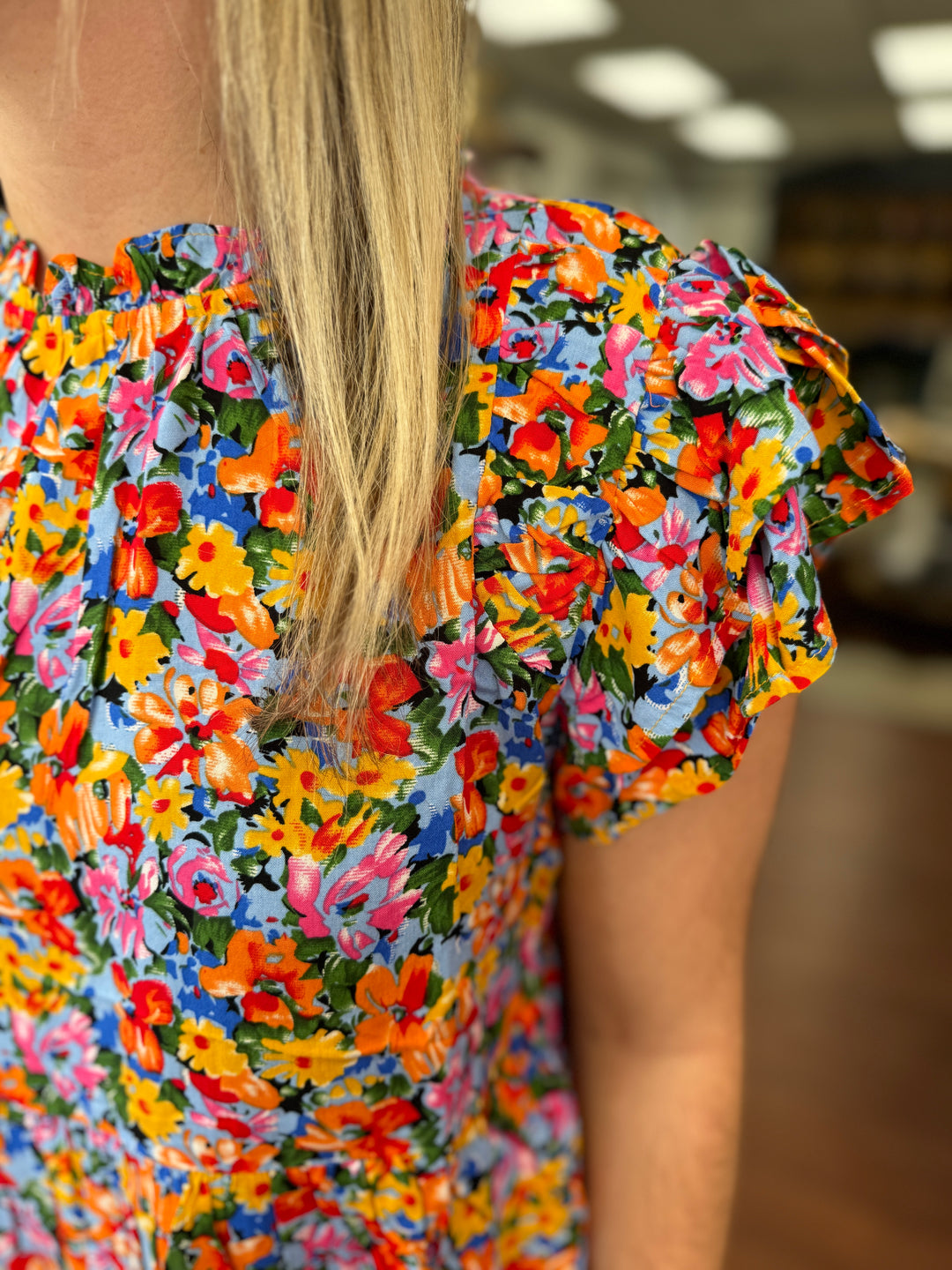 Floral Print Babydoll Top