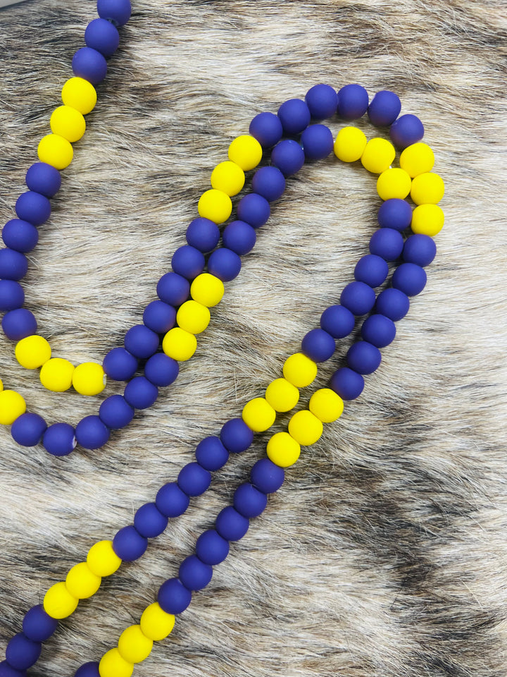 GAMEDAY Lanyard Wood Beads ID Tag
Purple/Yellow