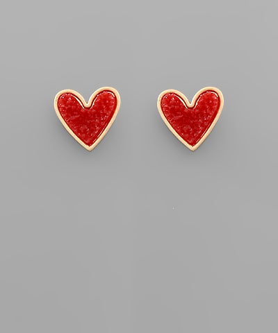 Druzy Heart Earrings