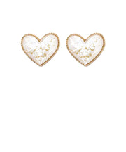 Golden Flakes Heart Earrings