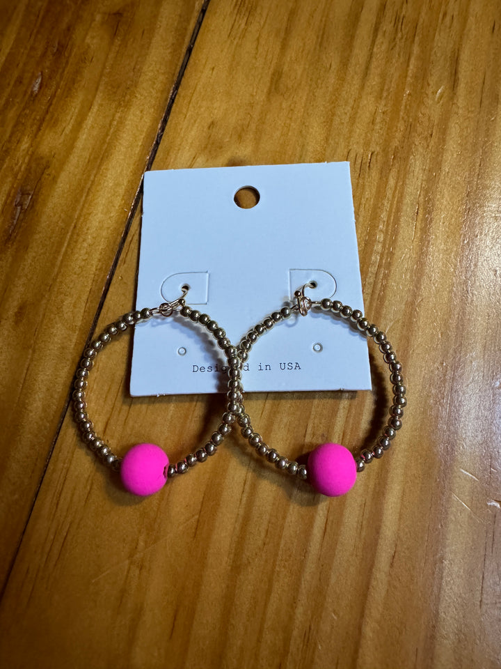 Clay Ball & Circle Earrings