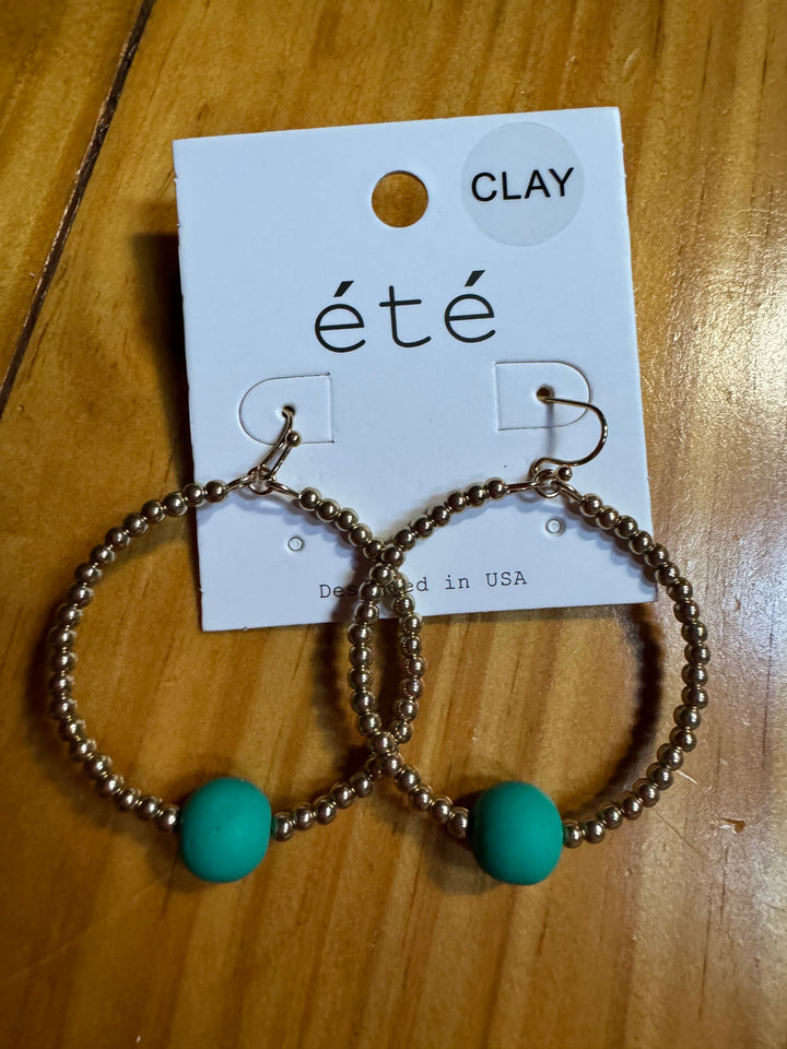 Clay Ball & Circle Earrings