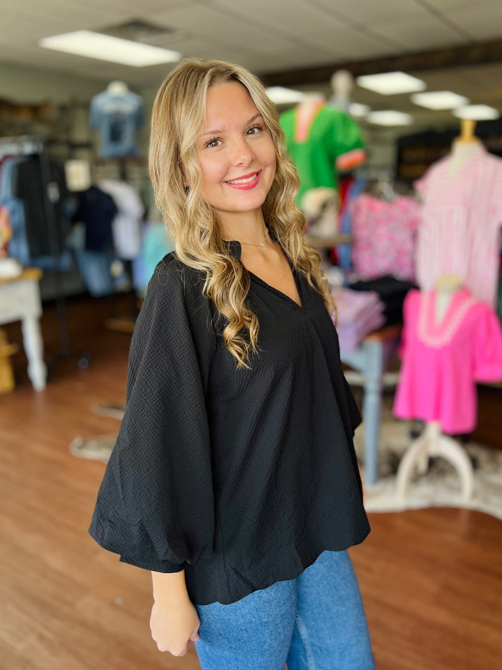 Textured Scallop Hem Top