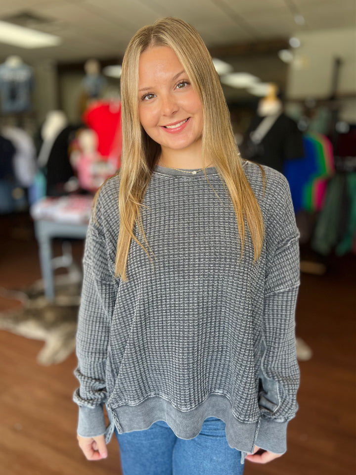 Millie Mineral Washed Thermal Pullover