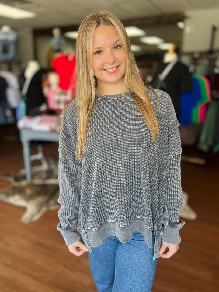 Millie Mineral Washed Thermal Pullover