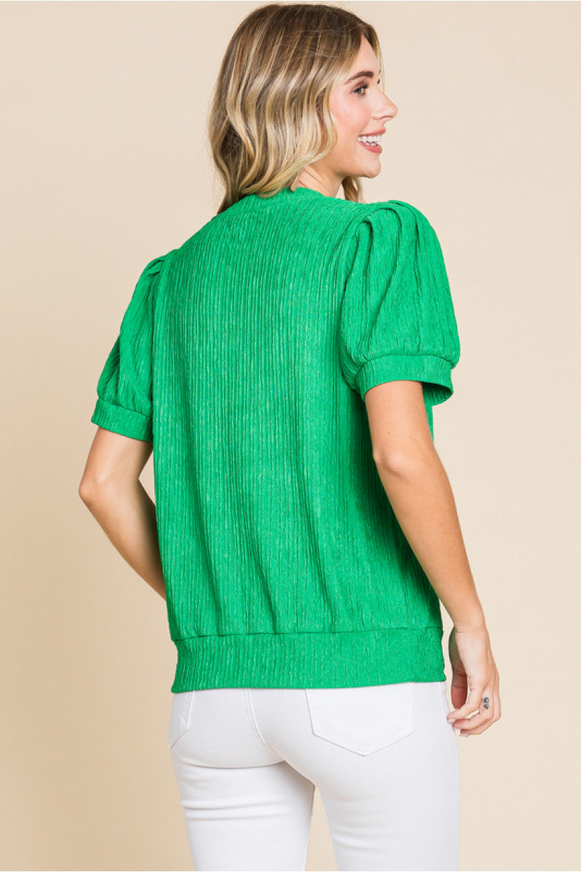 Textured Puff Sleeve Top