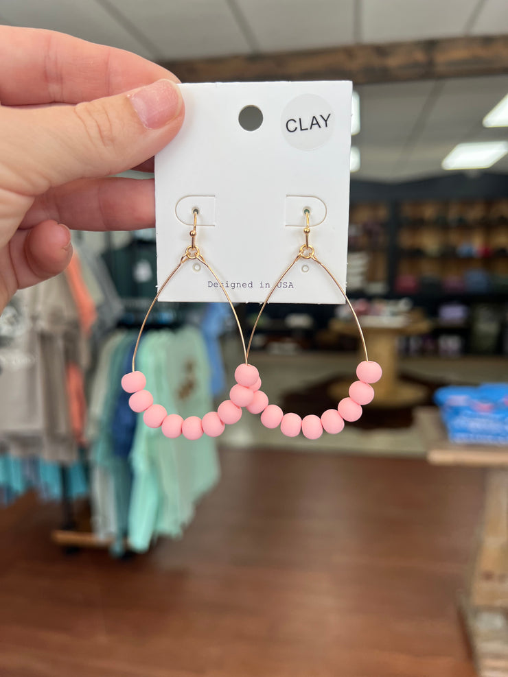 Clay Ball Teardrop Earrings