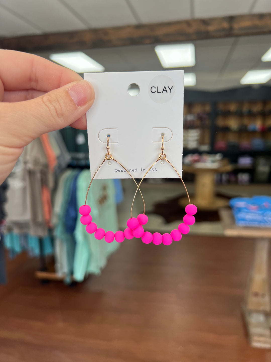 Clay Ball Teardrop Earrings