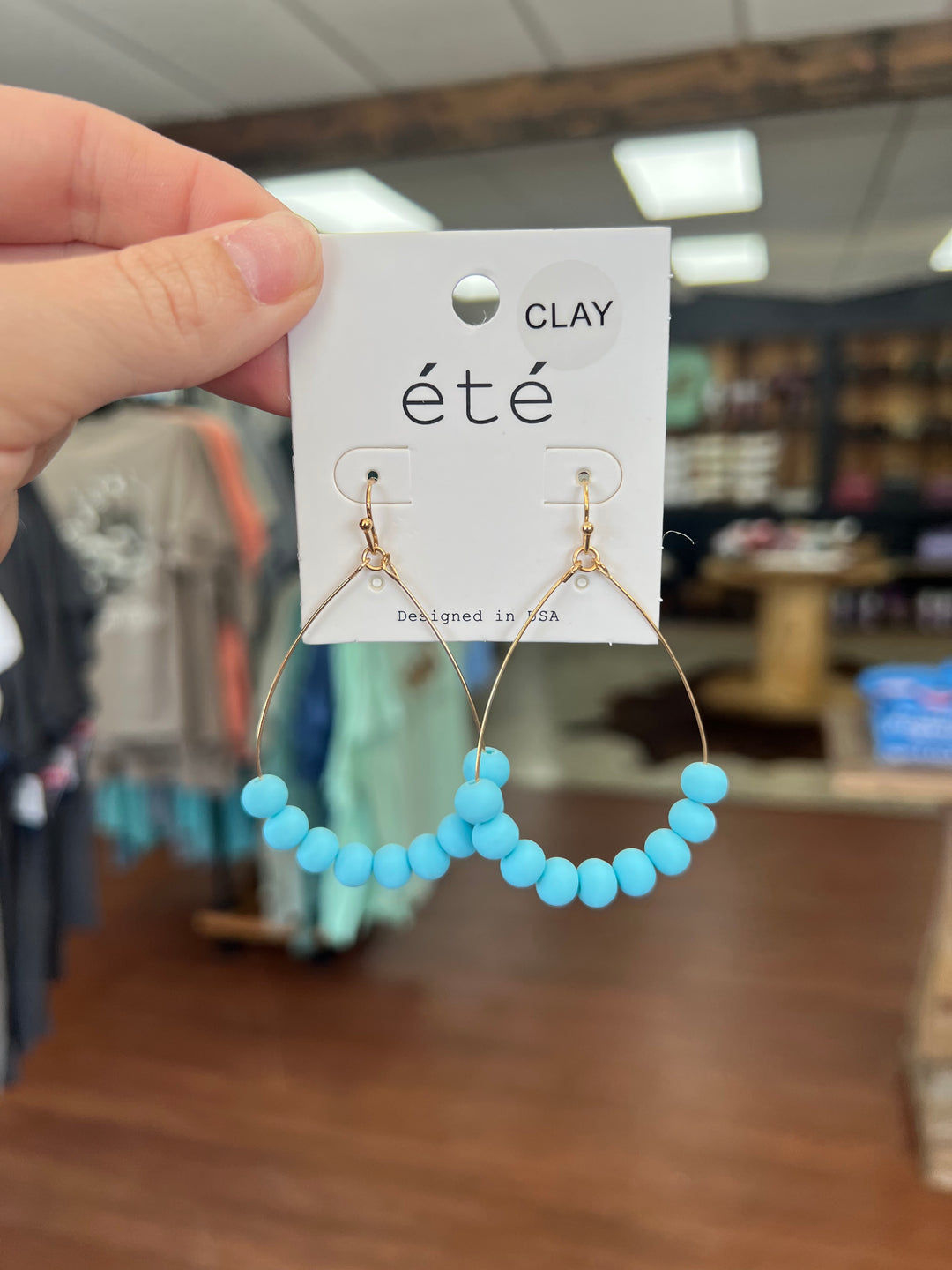 Clay Ball Teardrop Earrings