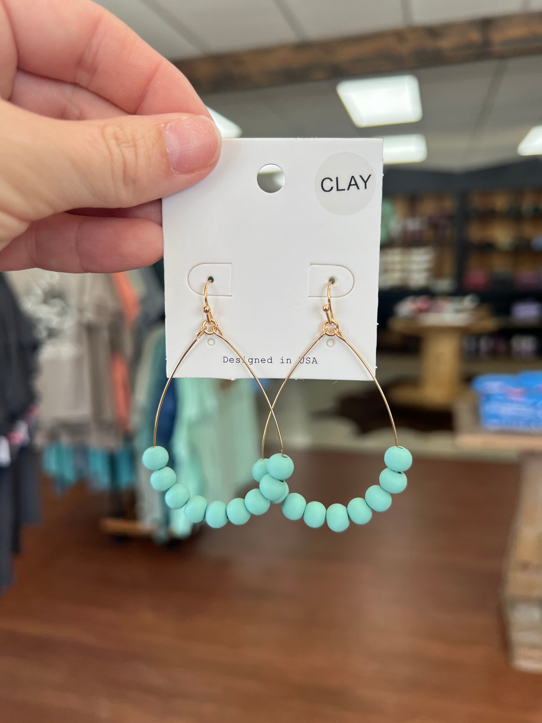 Clay Ball Teardrop Earrings