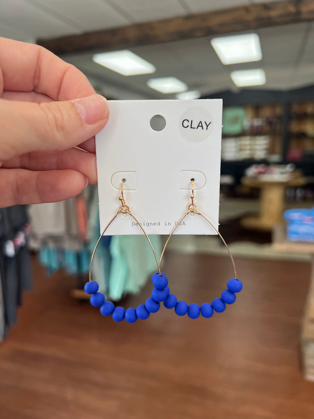 Clay Ball Teardrop Earrings