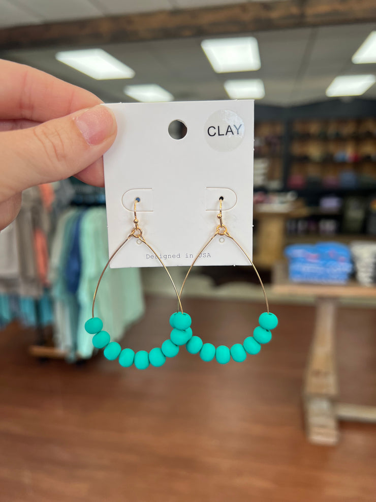 Clay Ball Teardrop Earrings