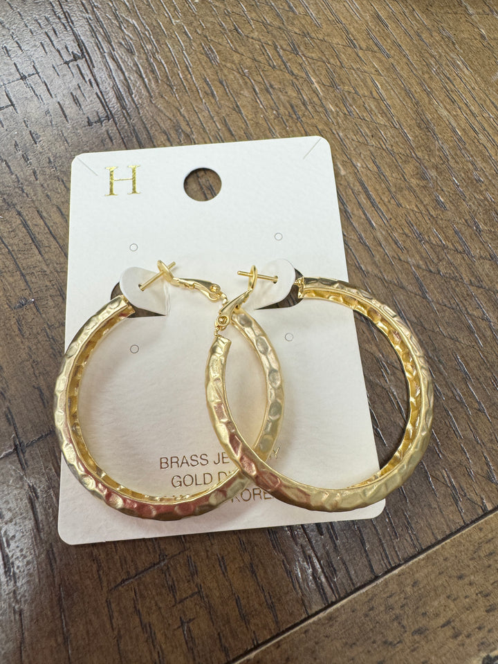 Hammered Texture Metal Hoops