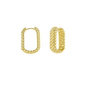 Rope Textured Open Square Hoops