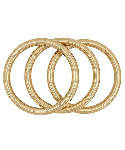 3 Row Metal Bangle Bracelet