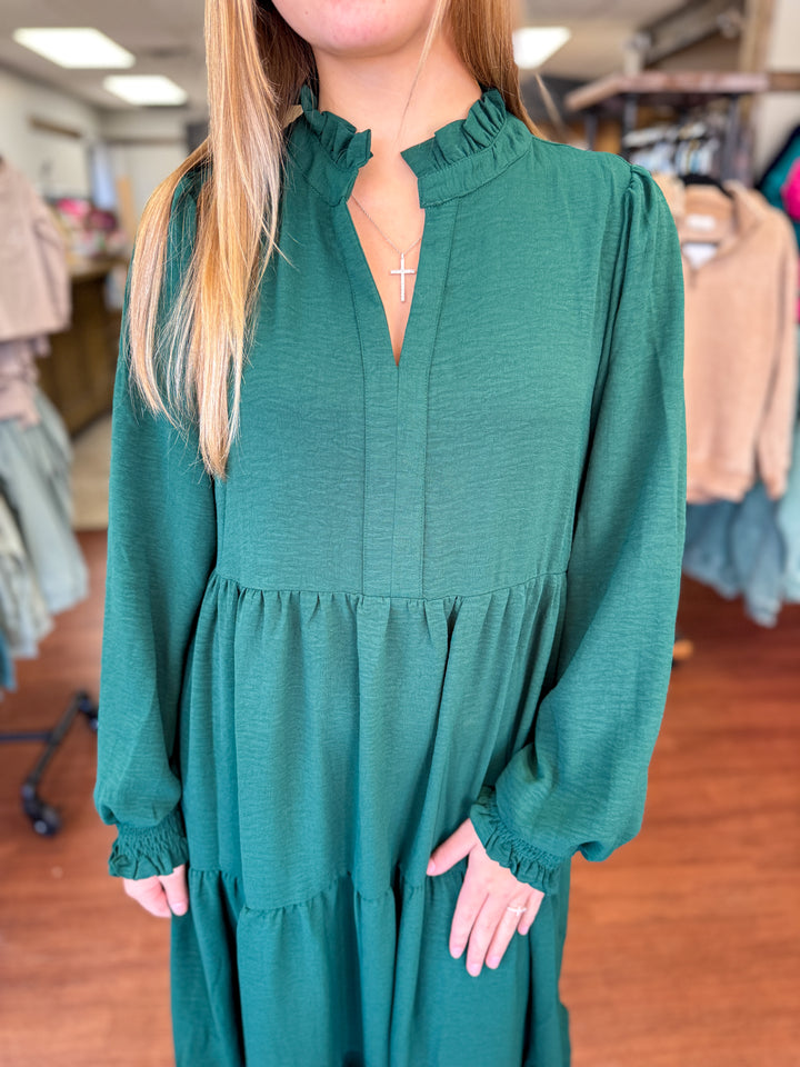 Hallie Hunter Green Midi Dress