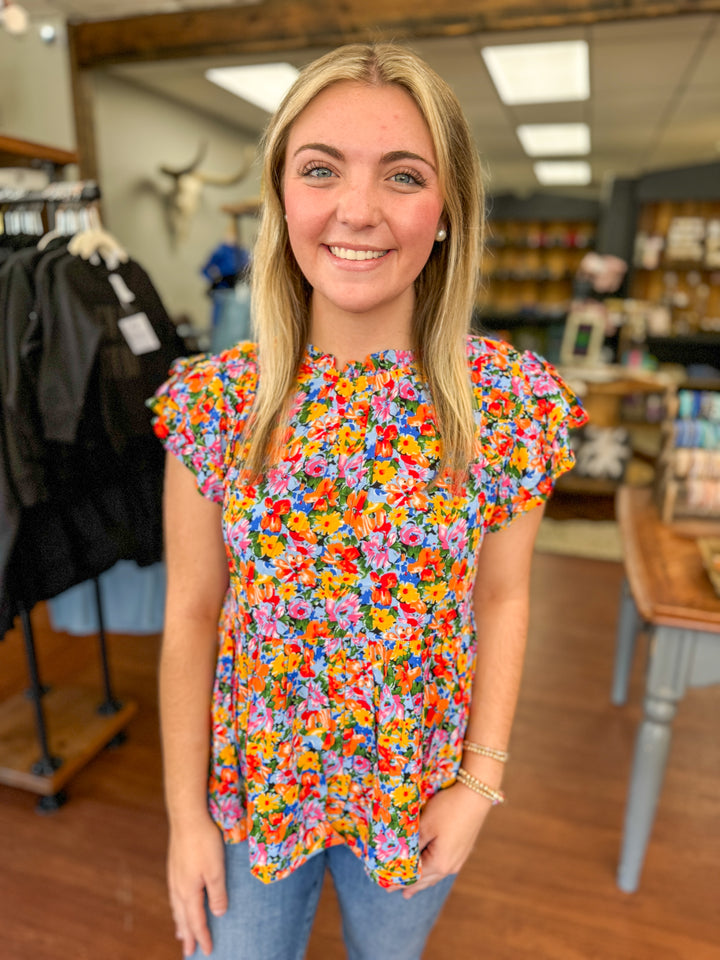 Floral Print Babydoll Top