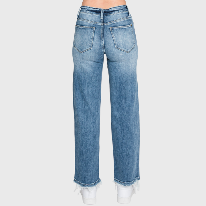 PETRA SUPER HIGH RISE STRETCH SLIM STRAIGHT JEANS