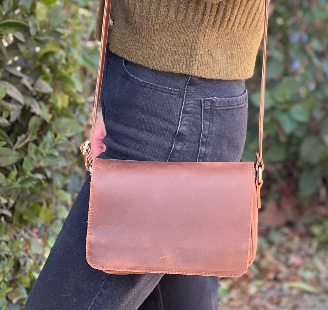 crazy horse genuine leather crossbody