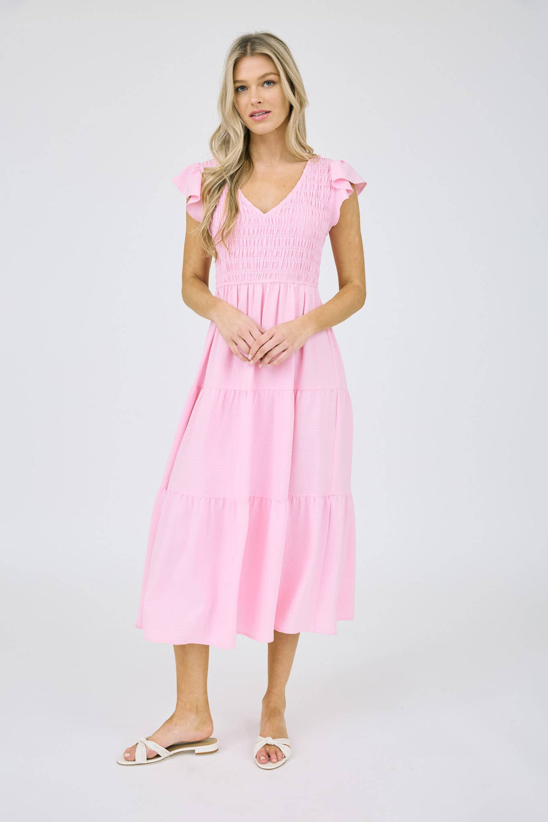 KATE FLUTTER SLEEVE MAXI DRESS