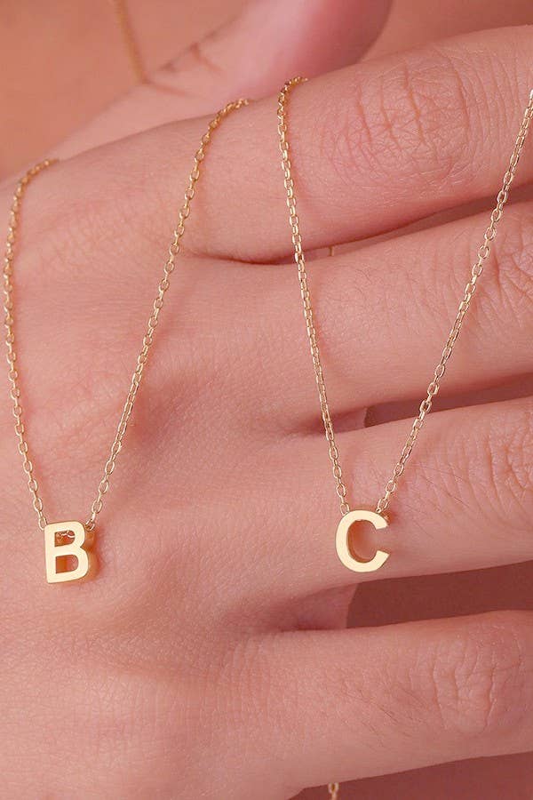 18K STAINLESS STEEL TARNISH FREE INITIAL NECKLACE | 80N753