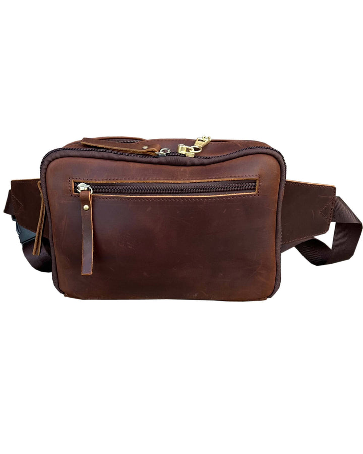 Vintage cowhide leather fanny pack/crossbody/sling bag