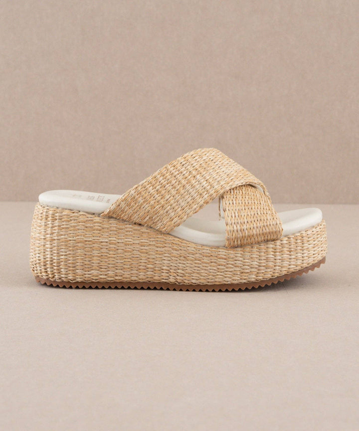 The Fresno Natural | Raffia Platform Summer Sandal