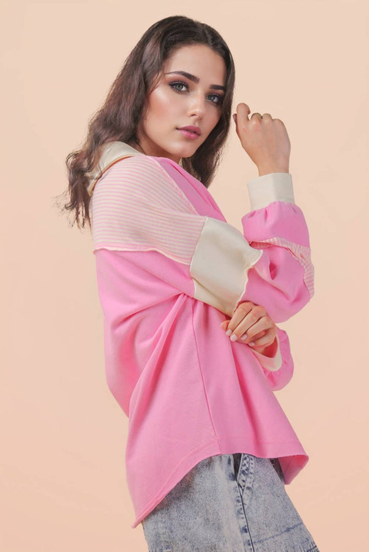 Color Block Oversized Casual Knit Top