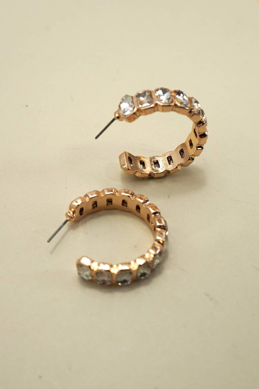 CLASSIC RHINESTONE HOOP EARRINGS | 80E61009