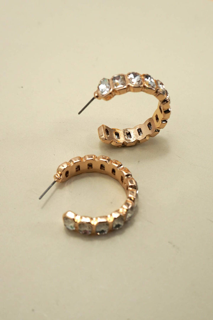 CLASSIC RHINESTONE HOOP EARRINGS | 80E61009