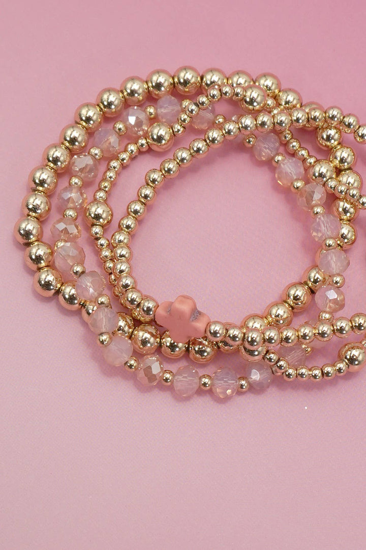 BOHO CROSS MULTI  COLORFUL BEADED STRETCH BRACELET