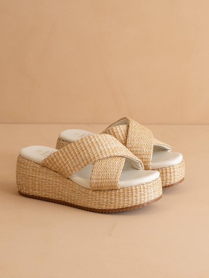 The Fresno Natural | Raffia Platform Summer Sandal