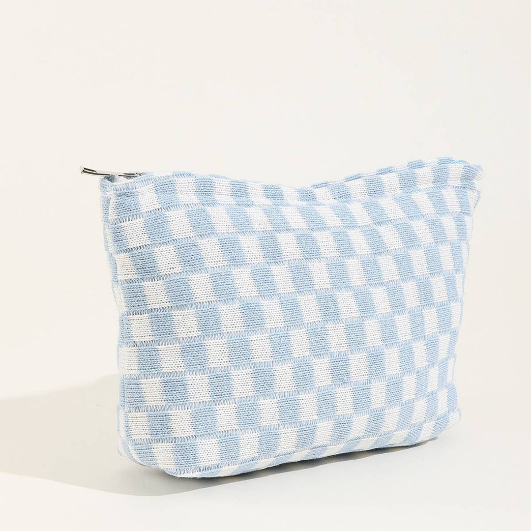 TRAVEL CHECKER MAKEUP COSMETIC POUCH BAG