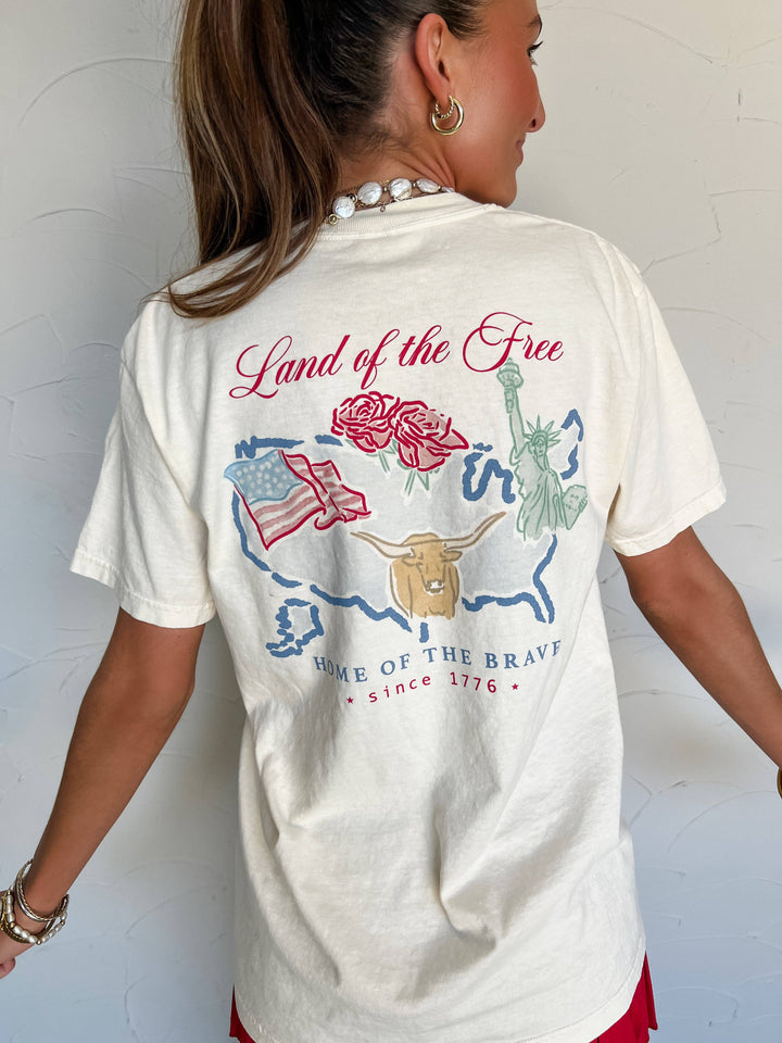 Land of the Free Watercolor CC Tee